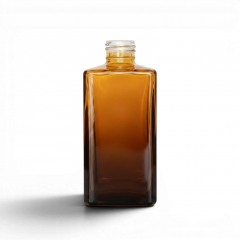 FRASCO SQUARE 250 ML R 28/410 MARROM C DOURADO