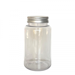 Pote Pet Cristal 220ml Com Tampa de Alumínio Prata
