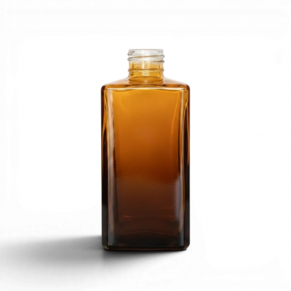 FRASCO SQUARE 250 ML R 28/410 MARROM C DOURADO