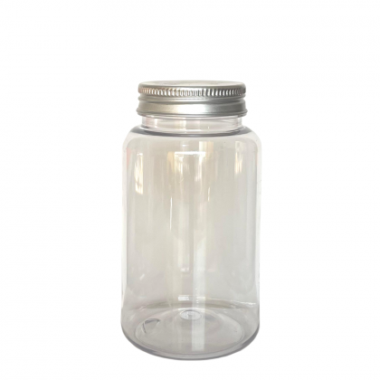 Pote Pet Cristal 220ml Com Tampa de Alumínio Prata