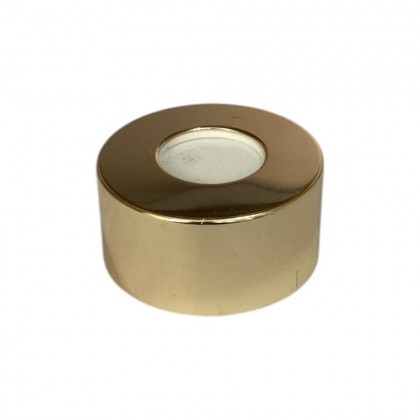 TAMPA METAL SUPER LUXO COM FURO DOURADA R 28/410