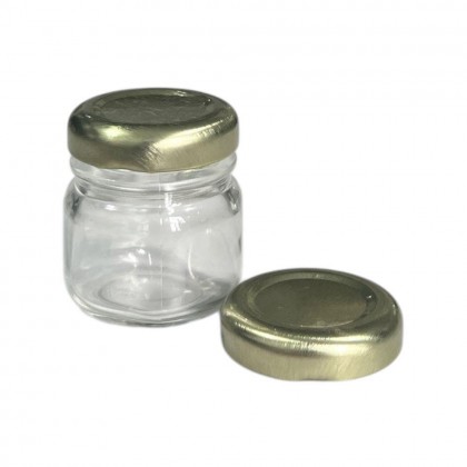 POTE GELEINHA 40 GRS COM TAMPA METAL DOURADA